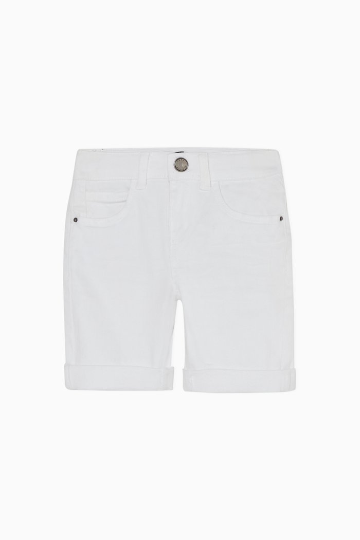 

Denim Bermuda Shorts, White