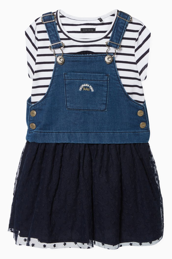 

2-in-1 Sailor T-Shirt & Denim Dress, Blue