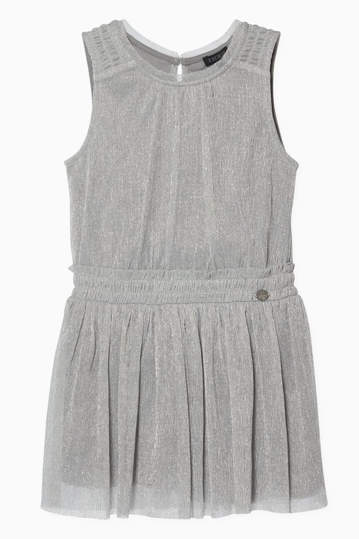 

Glittery Sleeveless Dress, Silver