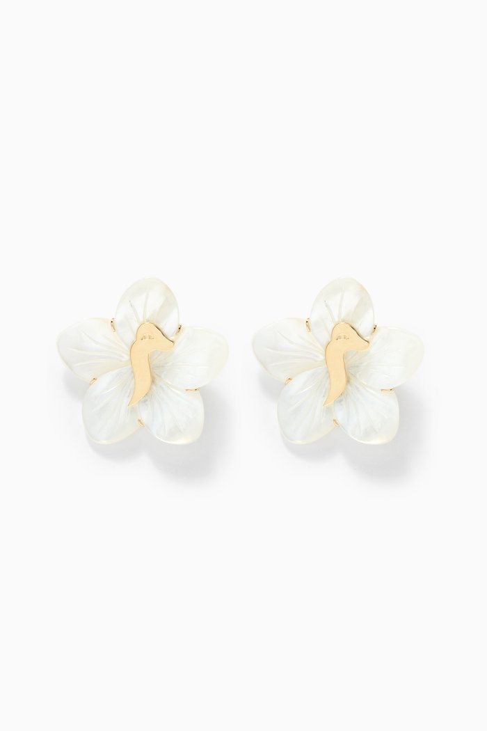 

Arabic M Letter Mother Of Pearl Earrings, Yellow