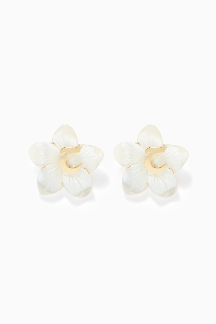 

Arabic Haa Letter Mother Of Pearl Earrings, Yellow