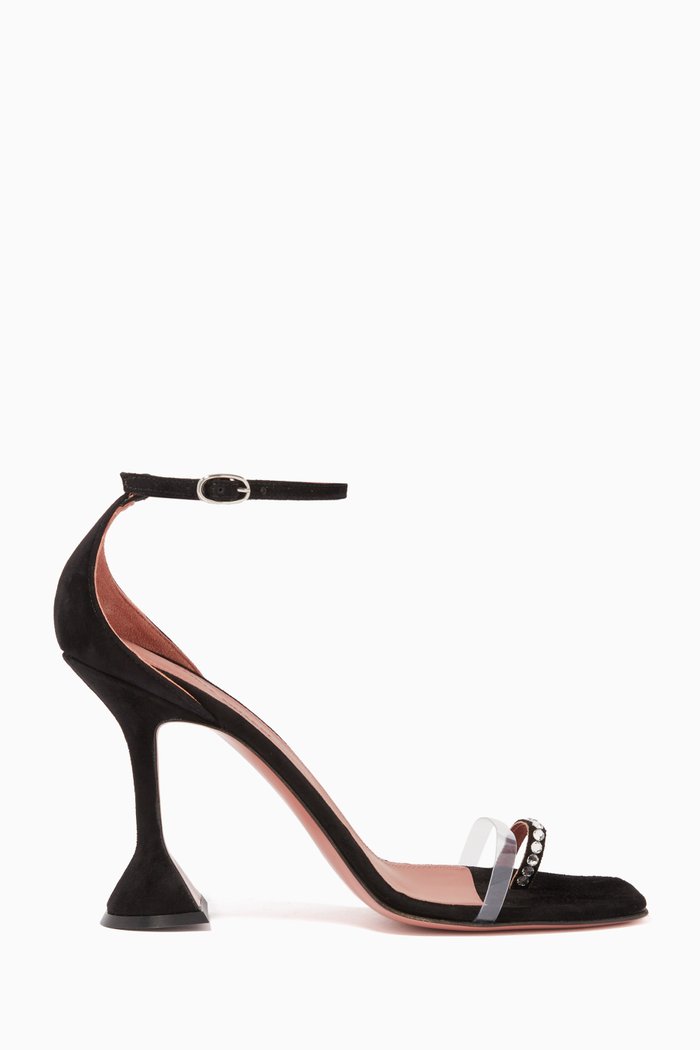 Oya 95 Sandals in Suede, Black