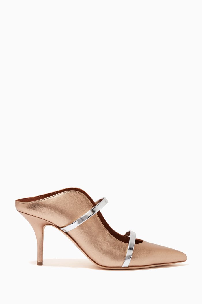 

Maureen 70 Mules in Metallic Nappa, Gold