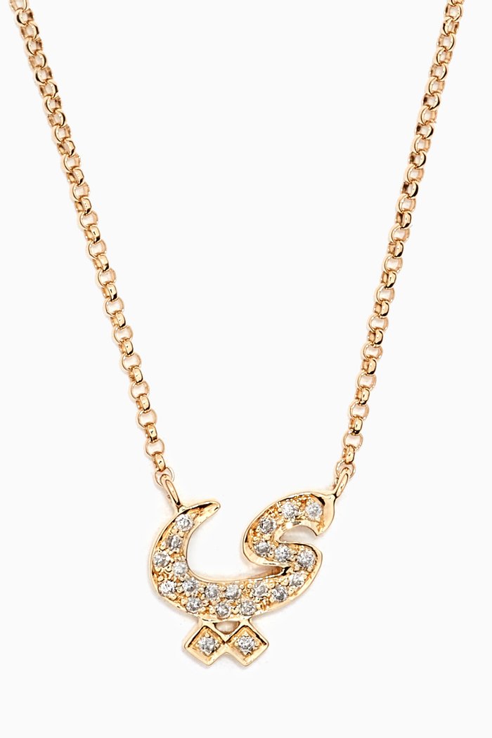 

Mina 'YA' Letter Diamond Necklace in 18kt Gold, Yellow