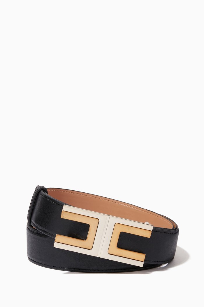 

Logo Buckle Belt, Black