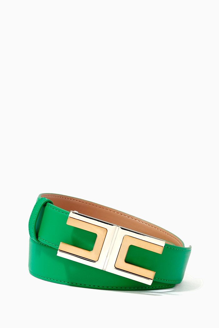 

Logo Buckle Belt, Green