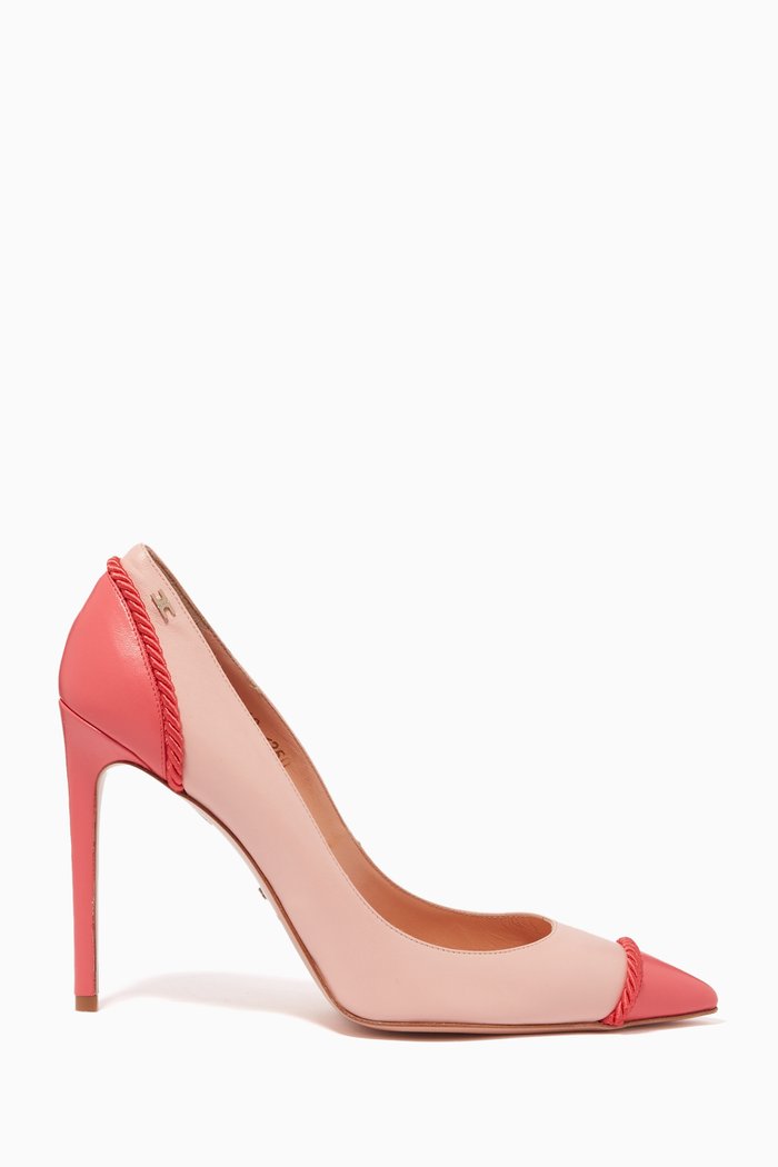 

Two-Tone Leather Pumps, Pink