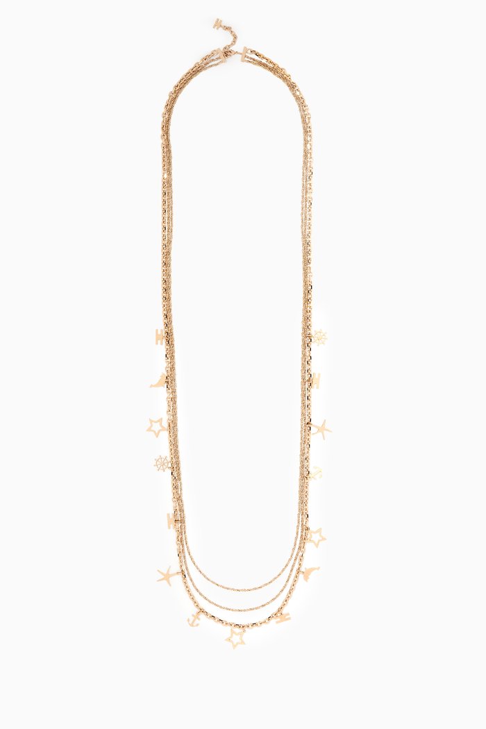 

Pearls & Charms Double-Chain Necklace, Gold