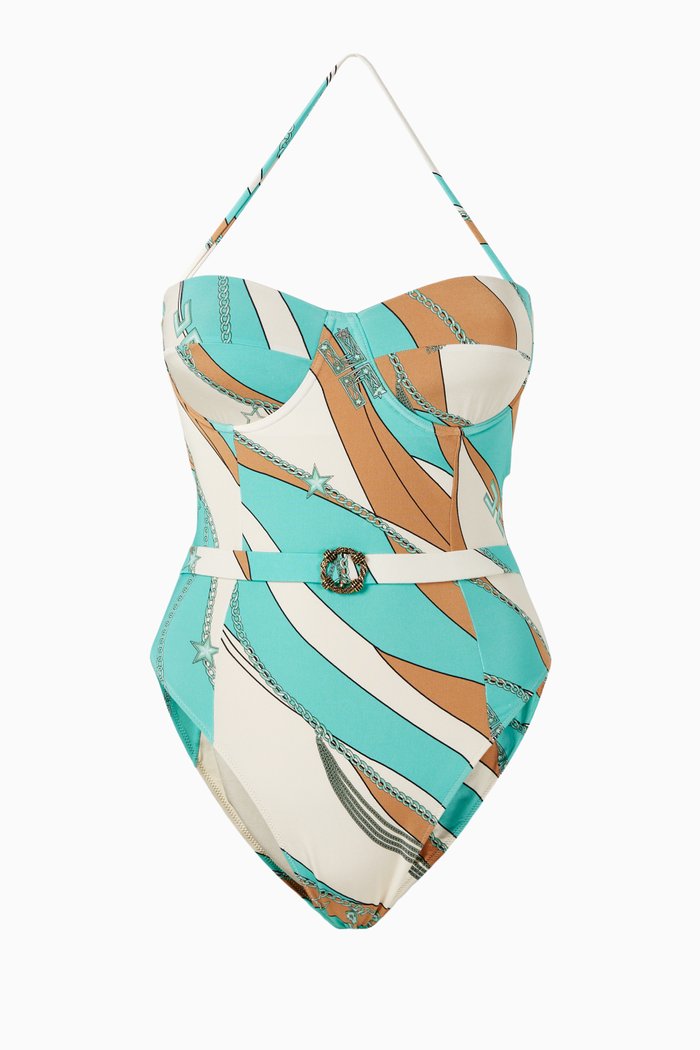 Foulard Print Swimsuit, Blue