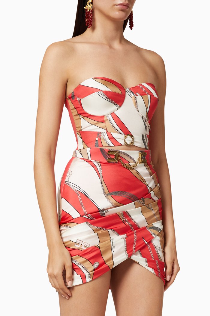 

Silk Twill Bustier Top, Pink