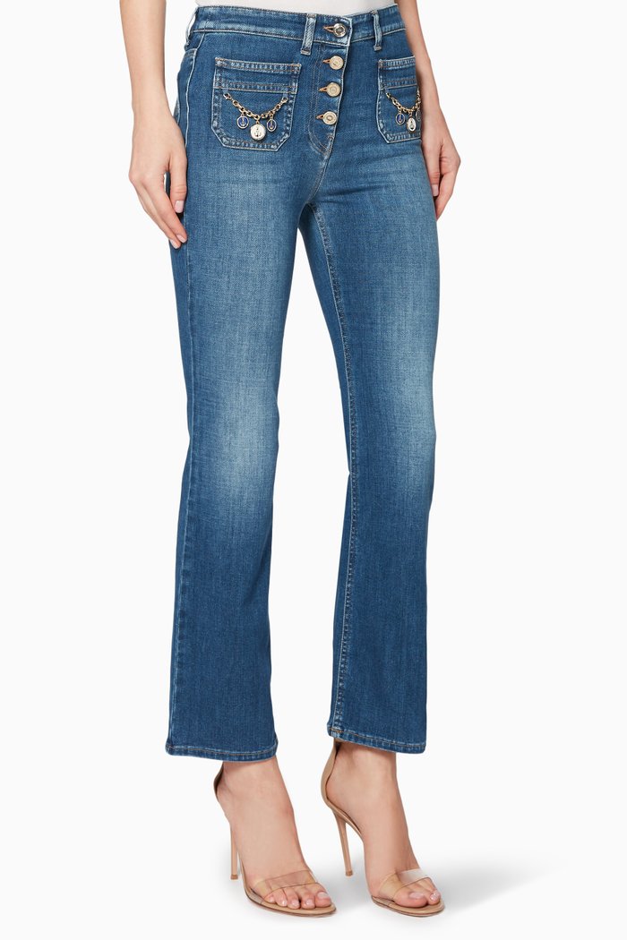 

Button Denim Jeans, Blue