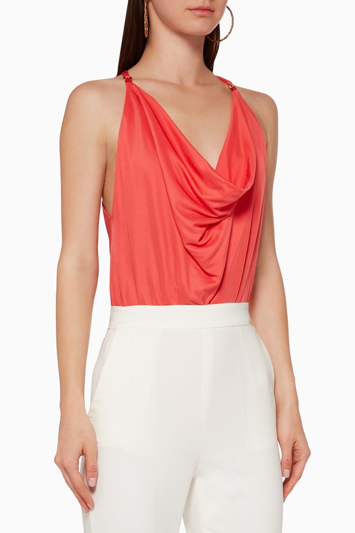 

Sleeveless Jersey Bodysuit, Red