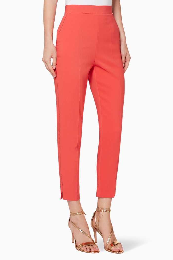 

Stretch Cigarette Pants, Red