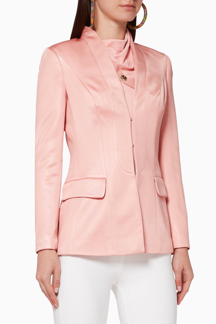 

Plunging V-Neckline Jacket, Pink