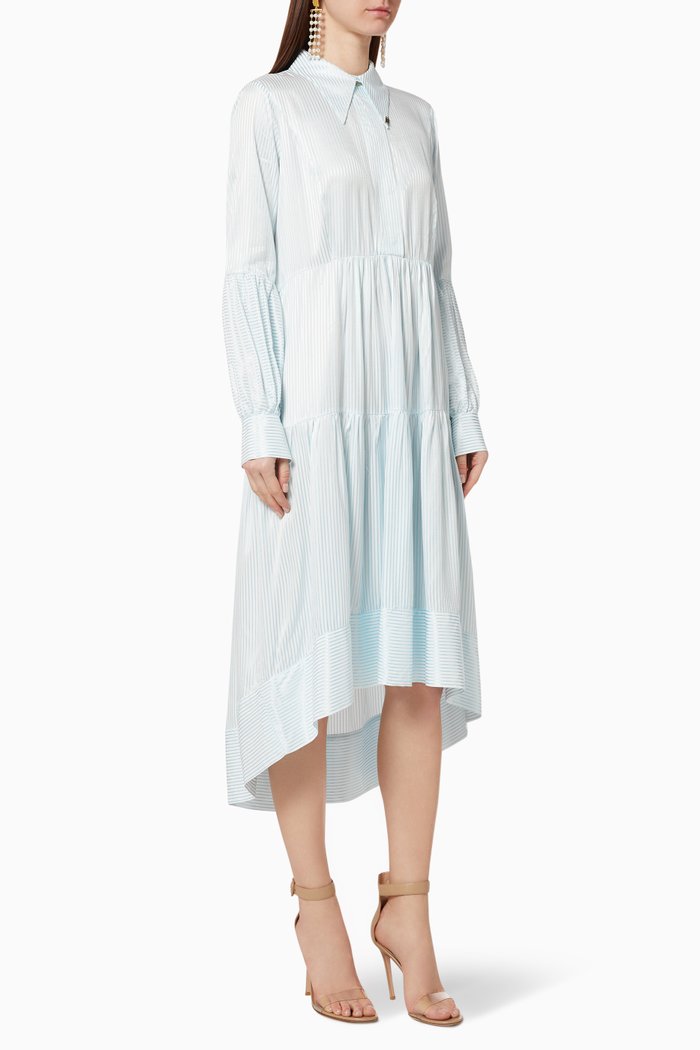 

Striped Viscose Shirt Dress, White