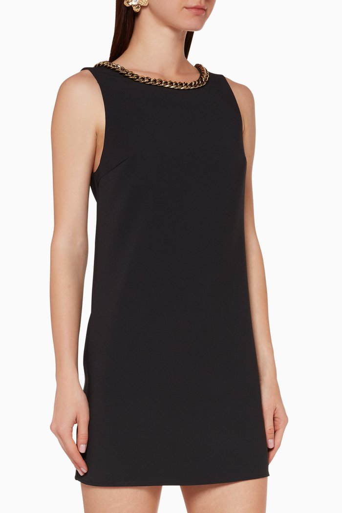 

Chain Appliqué Boxy Dress, Black
