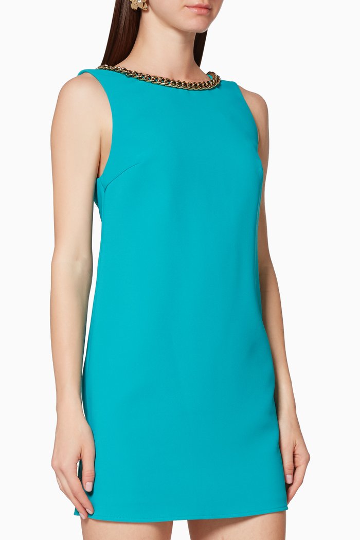 

Chain Appliqué Boxy Dress, Blue