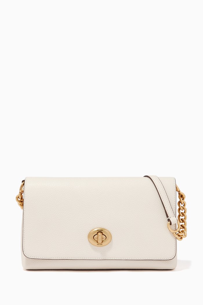 

Crosstown Crossbody in Pebble Leather, White