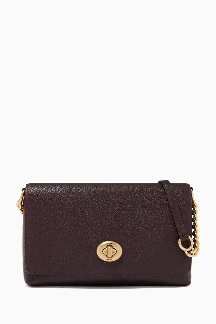 

Crosstown Crossbody in Pebble Leather, Burgundy