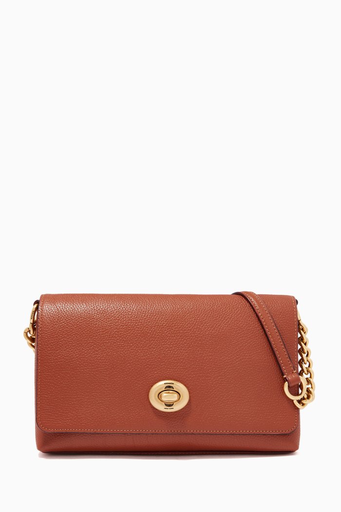 

Crosstown Crossbody in Pebble Leather, Brown