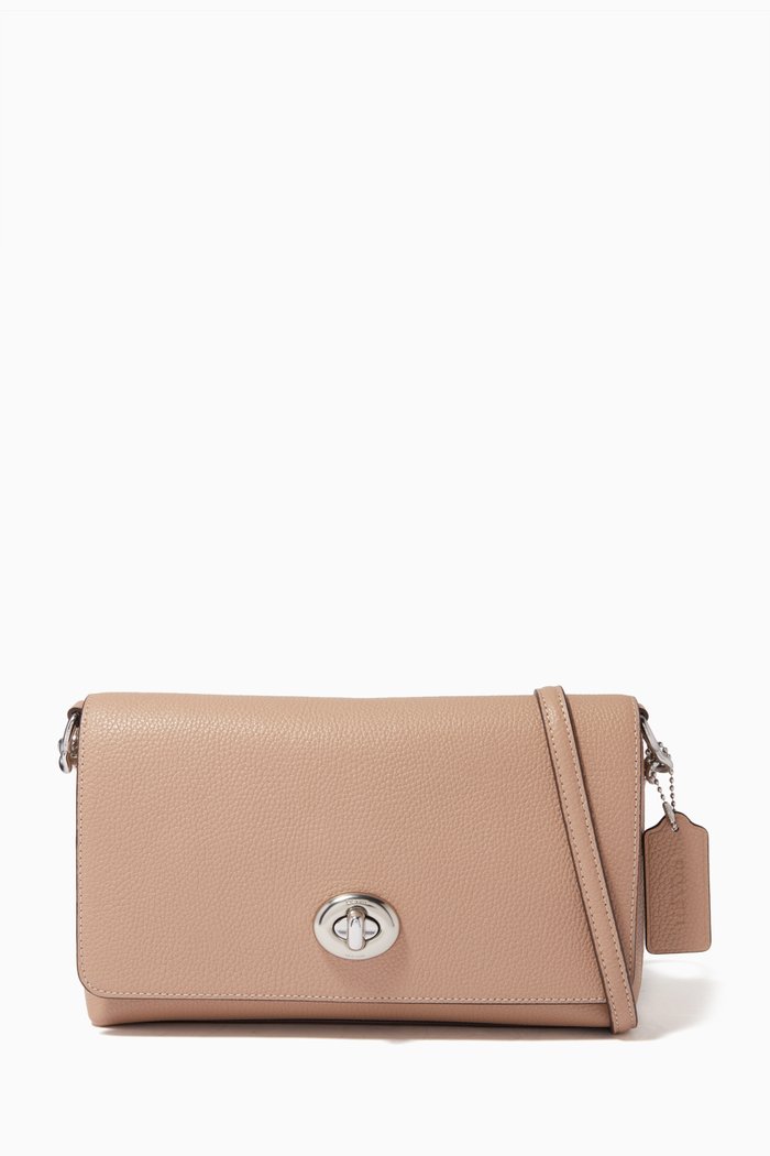 Crosstown Crossbody in Pebble Leather, Brown