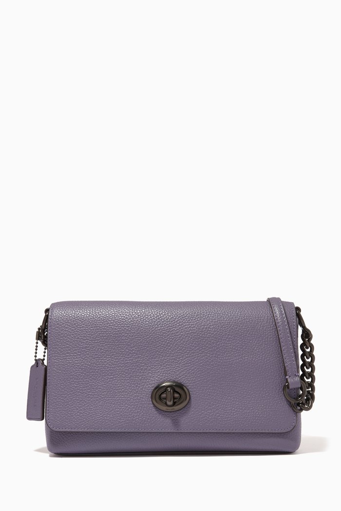 Crosstown Crossbody in Pebble Leather, Purple