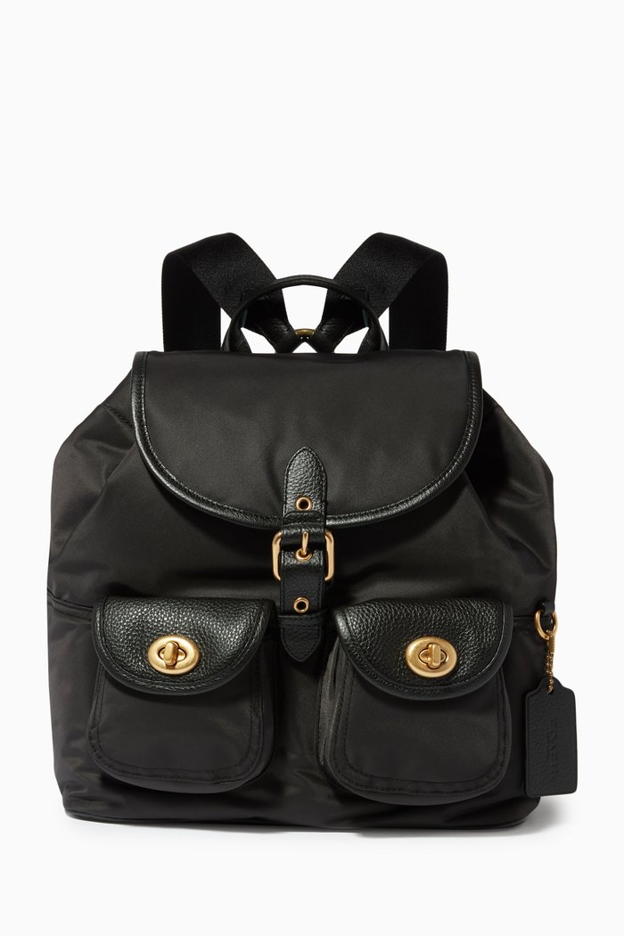 Cargo Backpack in Nylon, Black