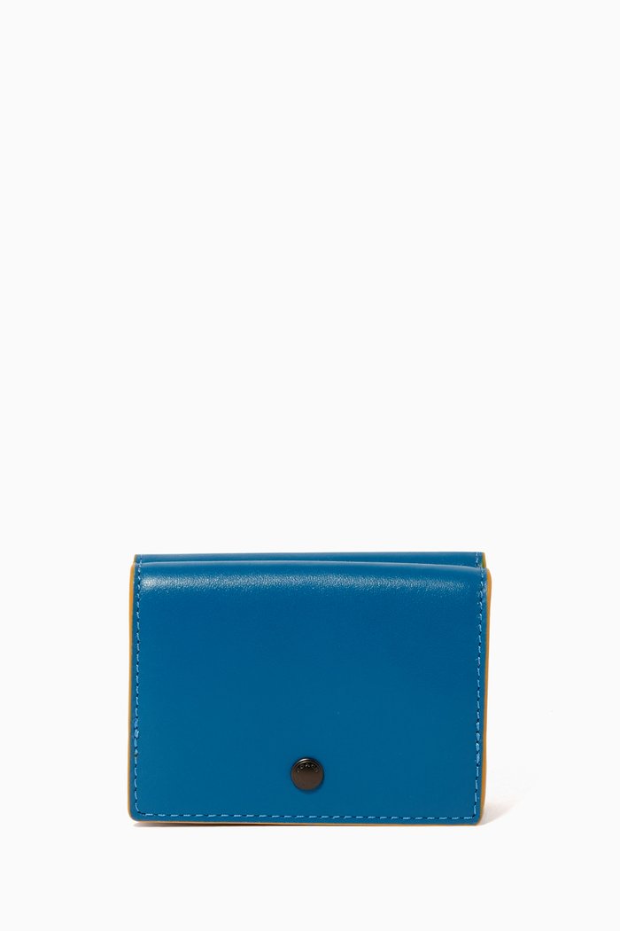 

Origami Leather Coin Wallet, Blue