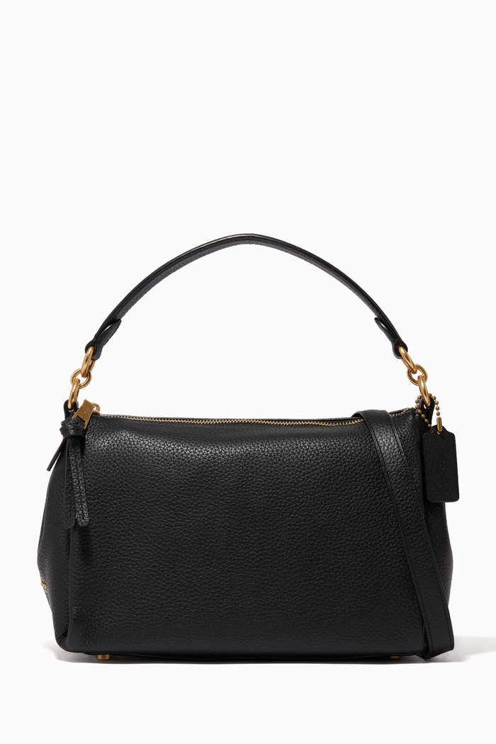 

Shay Soft Pebble Leather Cross-Body Bag, Black