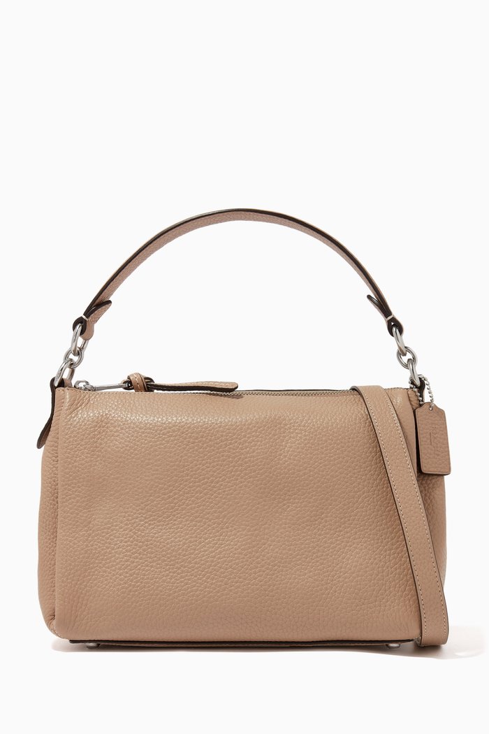 Shay Soft Crossbody Bag in Pebble Leather, Brown