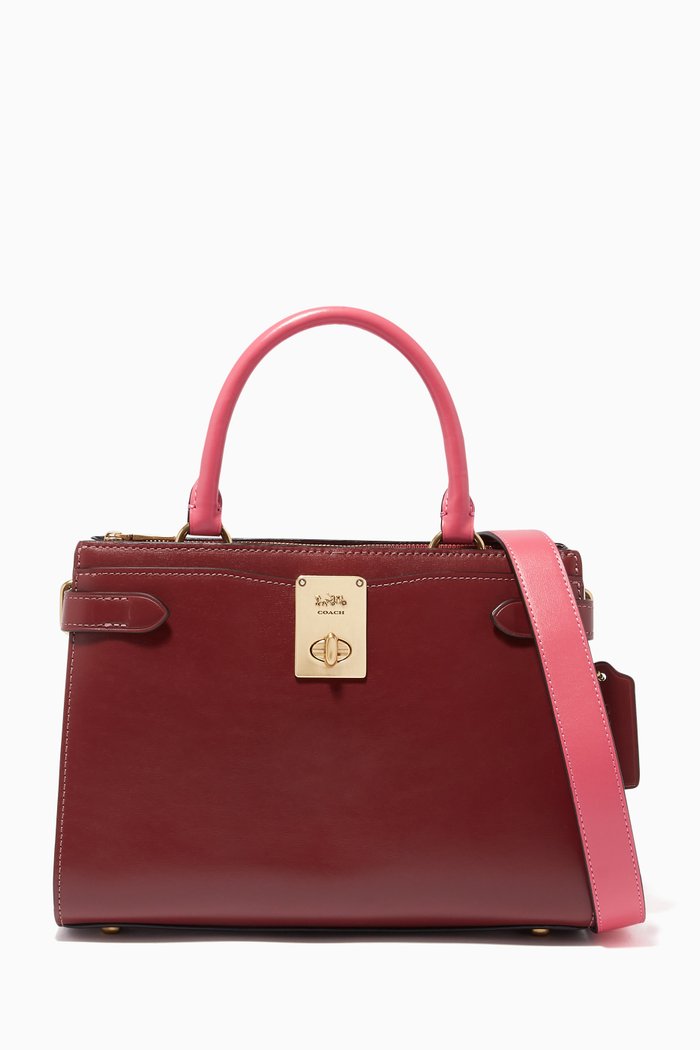 

Hutton Carryall in Colourblock Leather, Red