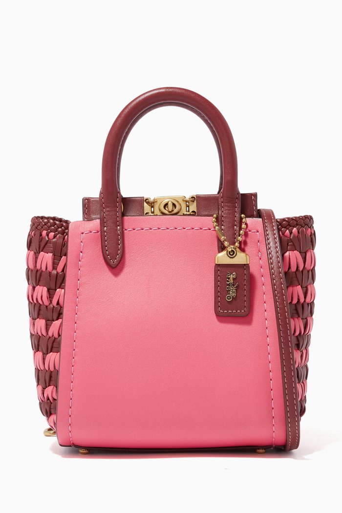

Troupe Tote 16 with Weaving in Leather, Pink