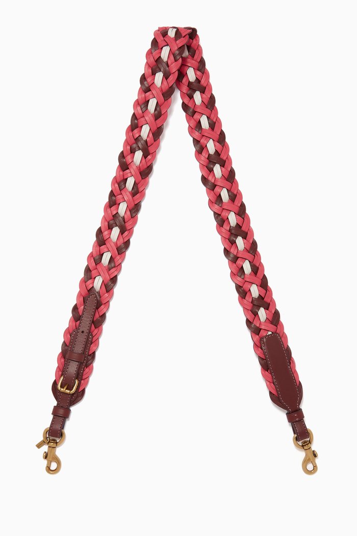 

Strap with Weaving in Leather, Pink
