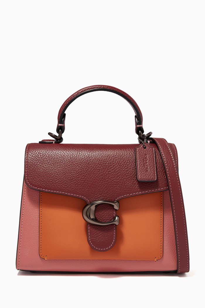 

Tabby 20 Top Handle in Colourblock Leather, Pink