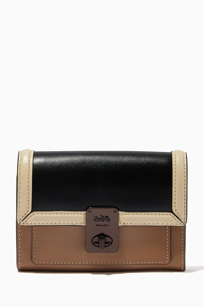 

Hutton Wallet in Colourblock Leather, Black
