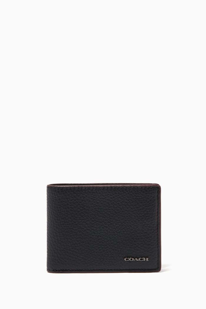 

Slim Billfold Wallet in Pebble Leather, Black
