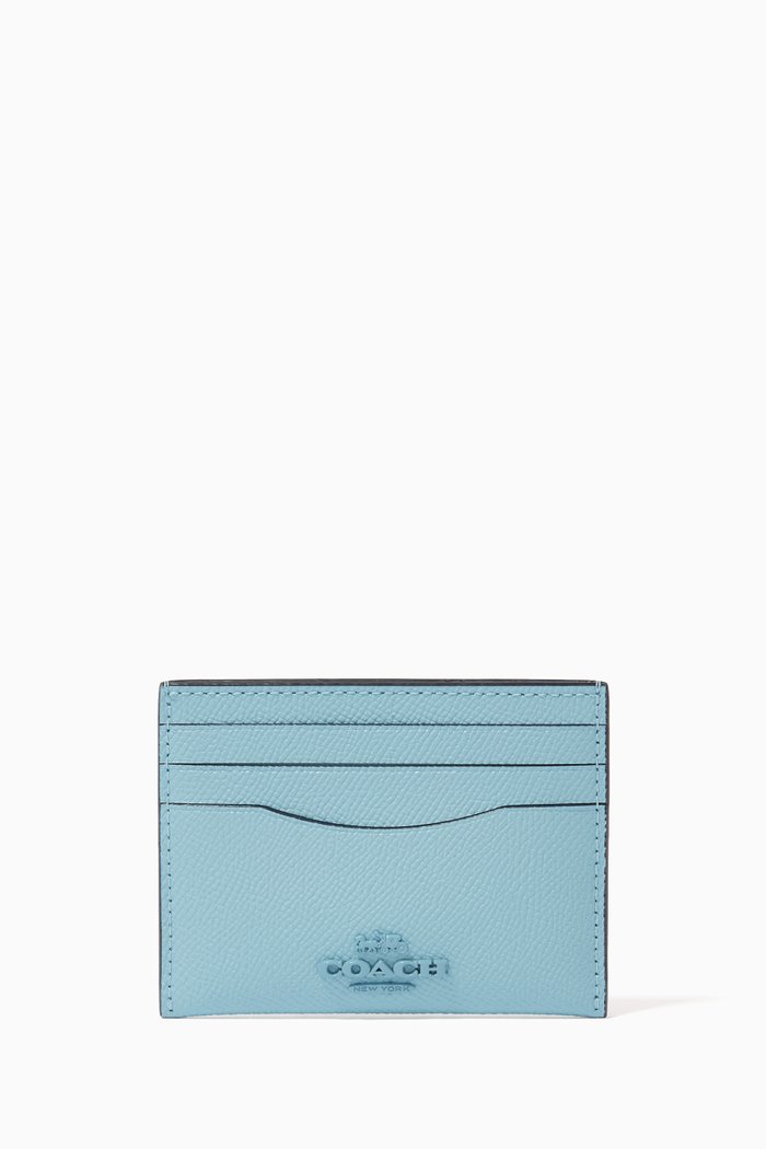 

Card Case in Crossgrain Leather, Blue