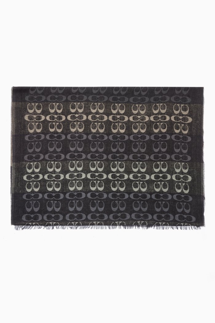 

Signature Ombre Stripe Oblong Scarf, Black
