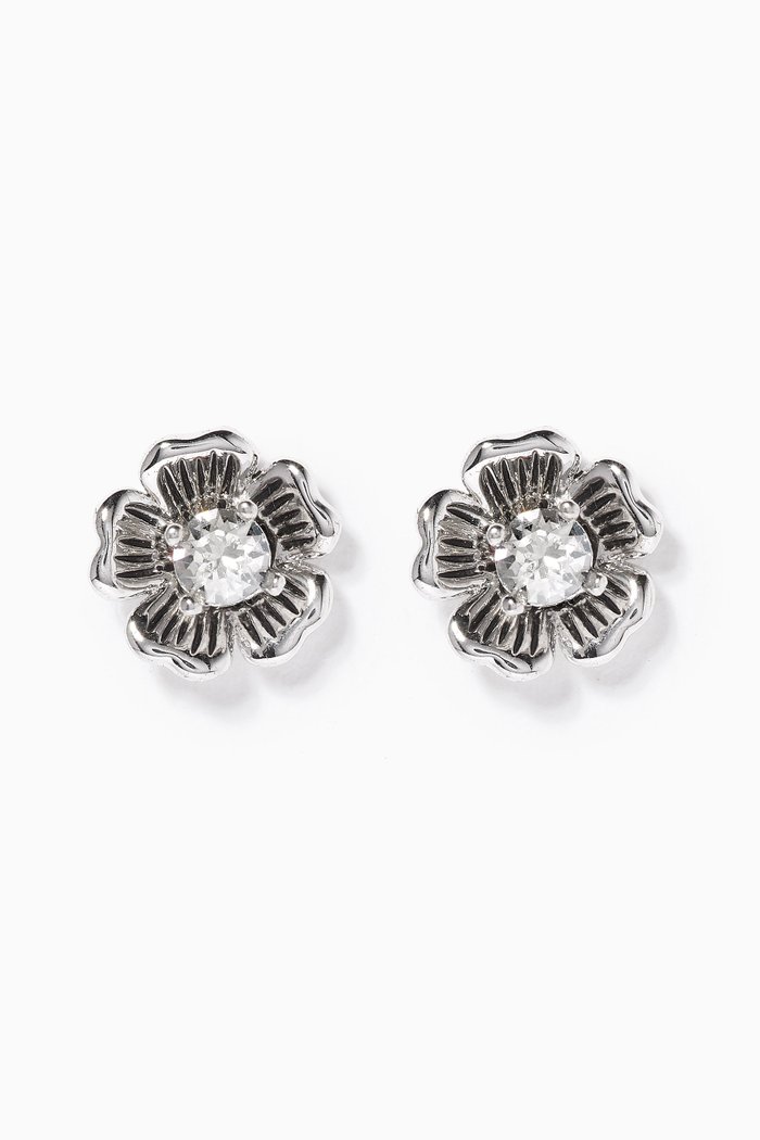 

Mini Tea Rose 2-in-1 Stud Earrings, Silver