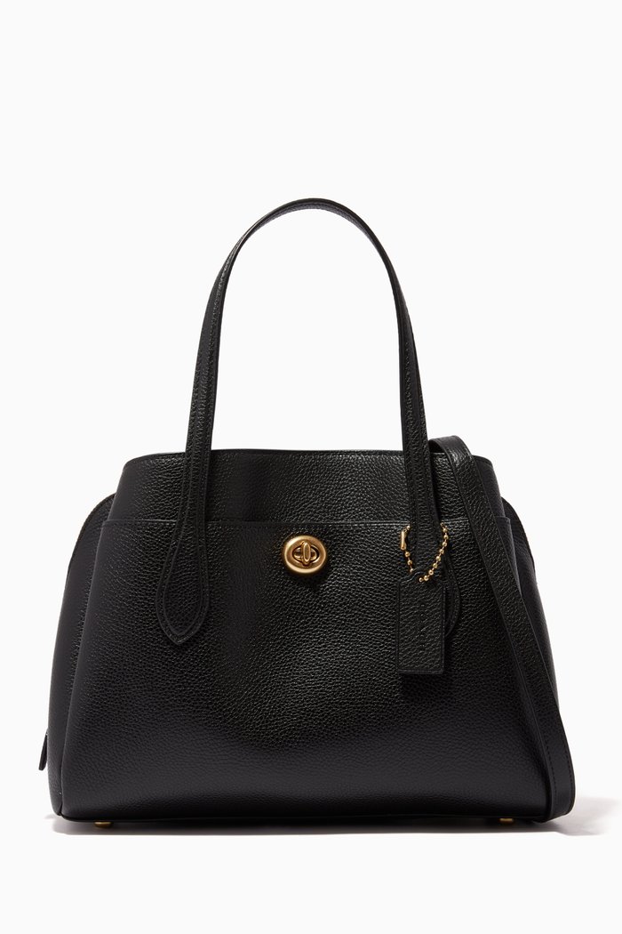 

Lora Carryall 30 Pebble Leather Bag, Black