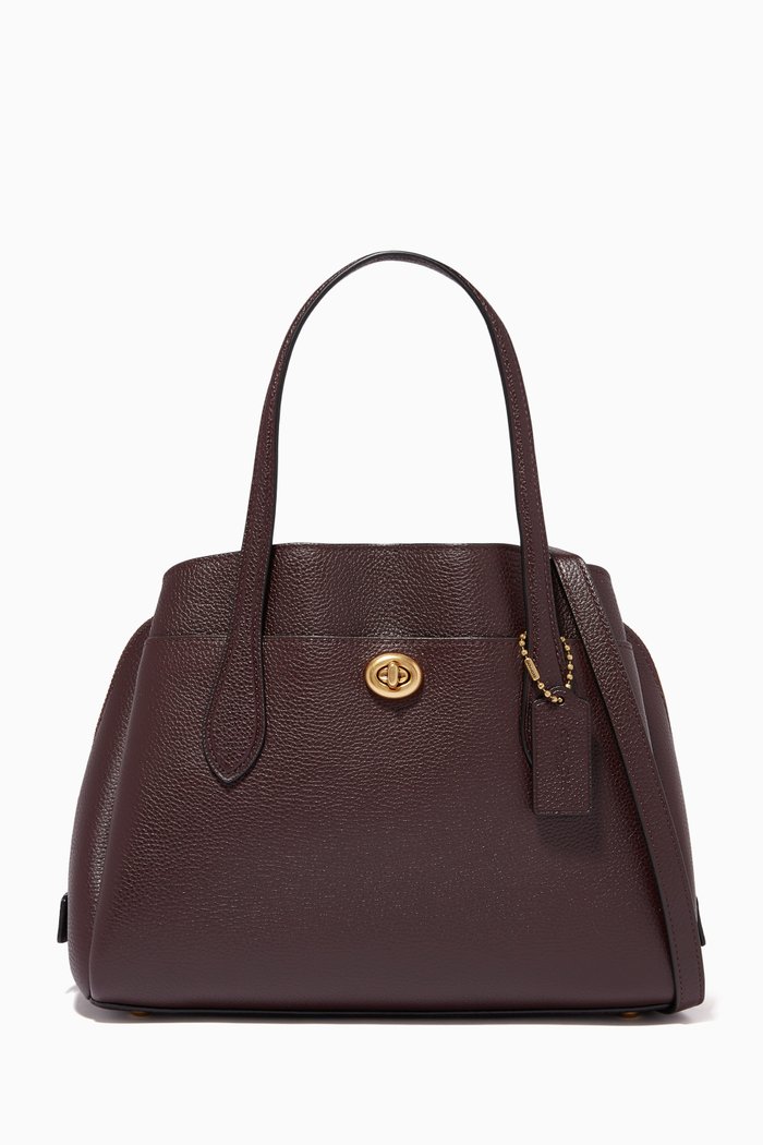 

Lora Carryall 30 in Pebble Leather, Burgundy