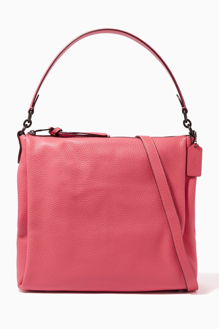 

Shay Shoulder Bag in Soft Pebble Leather, Pink