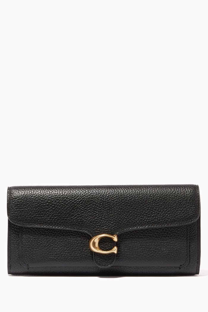 

Tabby Long Wallet in Pebble Leather, Black
