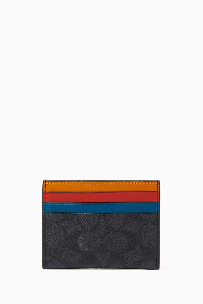 

Card Case in Colourblock Signature Canvas, Black