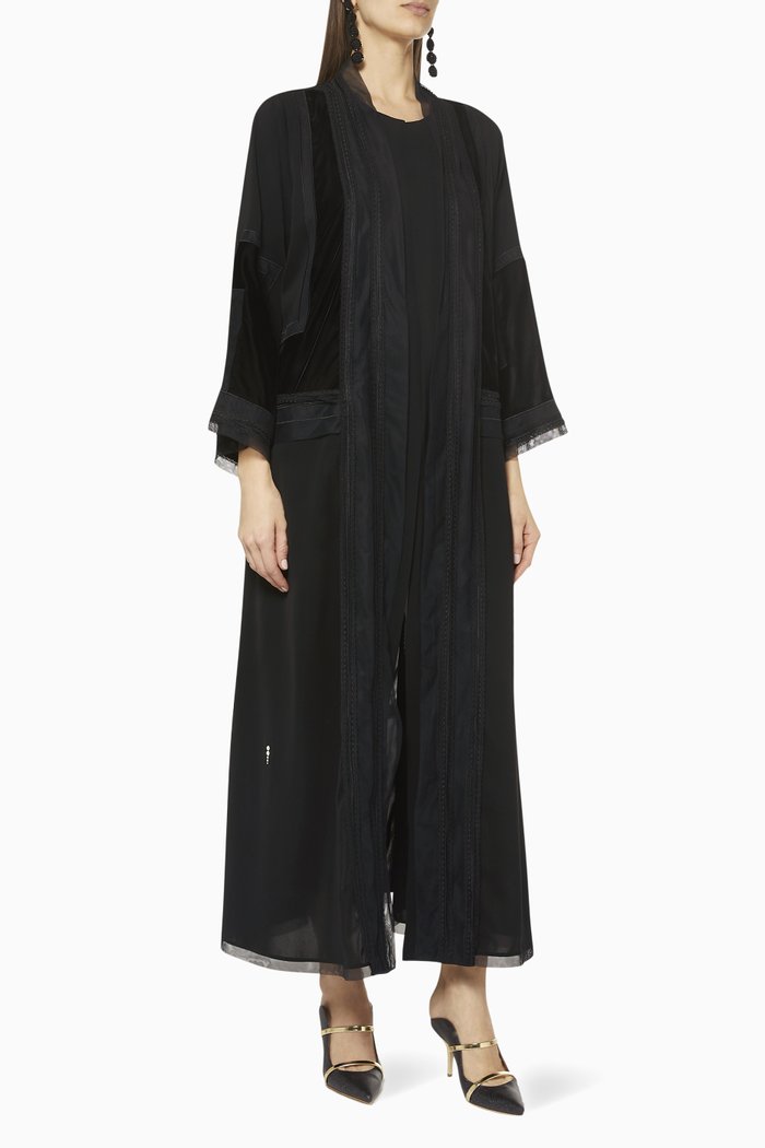 

Spanish Silk Velvet Abaya, Black