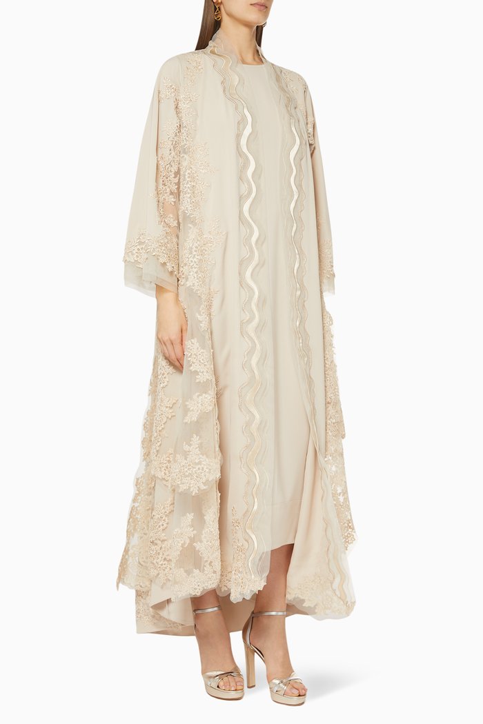 

Spanish Silk Formal Abaya, Neutral