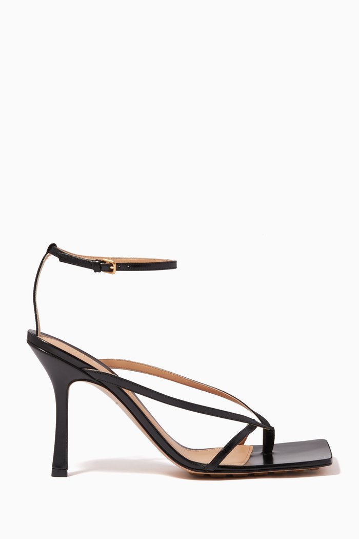 

Nappa Leather Stiletto Sandals, Black