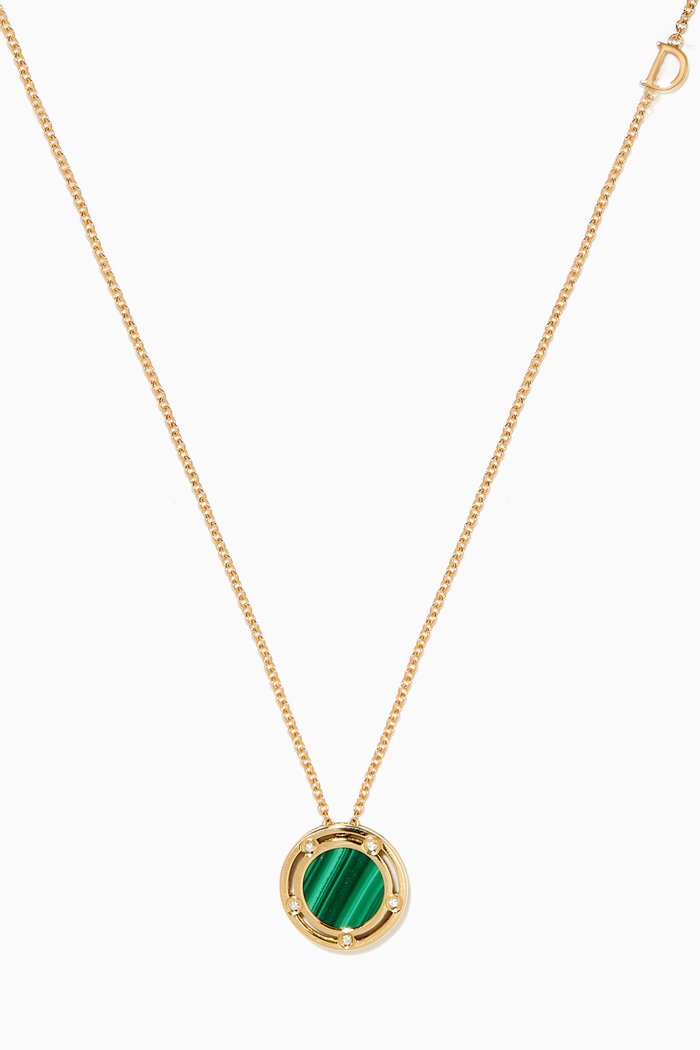 

D.side Malachite & Diamond Necklace in 18kt Yellow Gold, Green