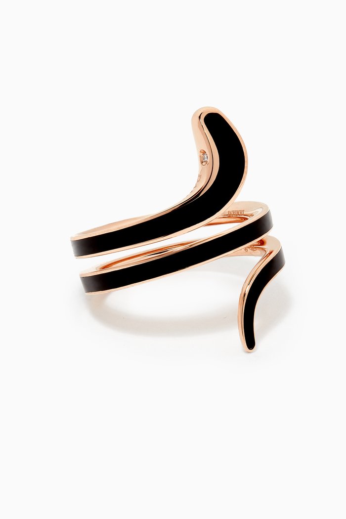 

Eden Black Ceramic & Diamond Ring in 18kt Rose Gold