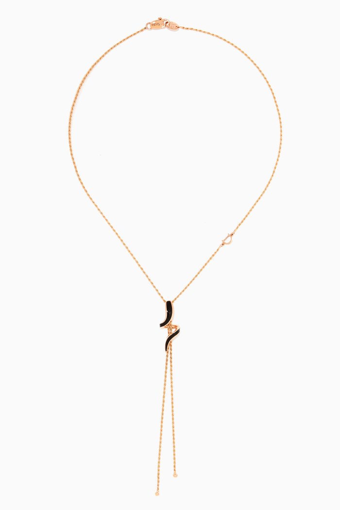 

Eden Black Ceramic & Diamond Necklace in 18kt Rose Gold